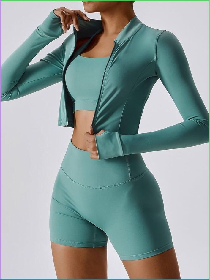 Conjunto Deportivo Mujer 4 Piezas Sin Costuras – Yoga, Running y Gimnasio
